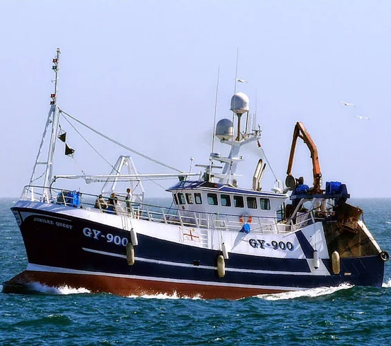 Fishing trawler at sea